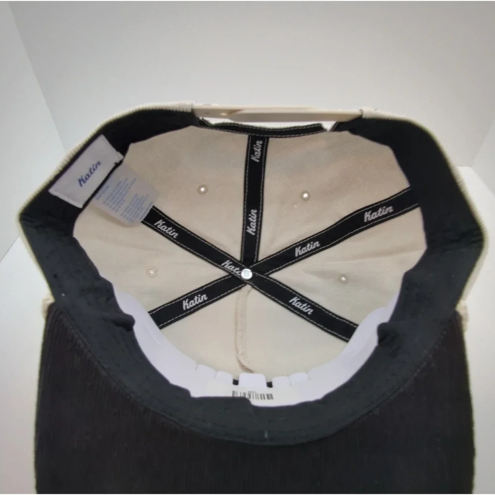 Katin Customs Wilona Corduroy Snapback Hat Cream Navy Blue FA25HTWIL-WHIB OS